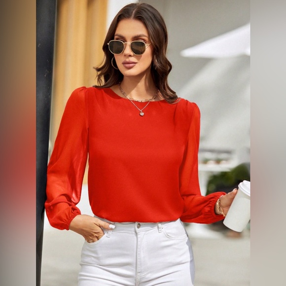 Fireyfly Lane Boutique1 Tops - Classic Charm Long Balloon Sleeve Blouses